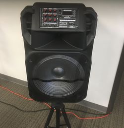 15 Inch Rechargeable Bluetooth Speaker/aux/fm/USB And SD Port/microphone For Karaoke/brand New!!