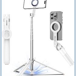 70" Auto-Open Magnetic Tripod for iPhone, MagSafe Selfie Stick with Remote, Portable Phone Stand for Recording, Travel and Vlogging, Compatible with i