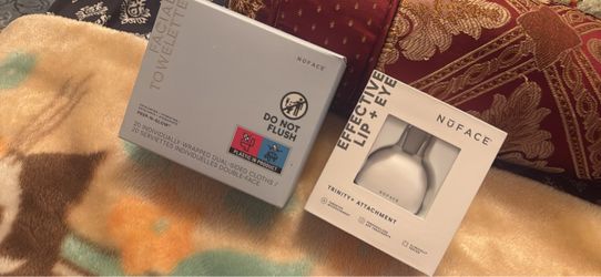 Brand new facial towelette and effective lip + eye trinity + attachments