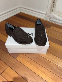 Nee Black Studded Loafers with Lug Sole