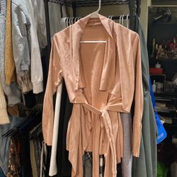 Blush Waterfall Open Tie Cardigan