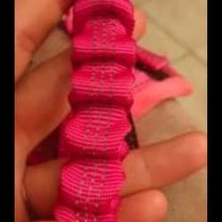 Pink Dog harness with reflective Leash Soft material cute and simple