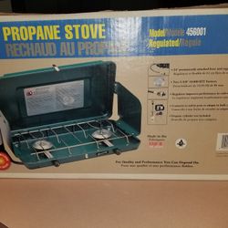CENTURY PROPANE CAMPING STOVE 456001 HOSE INCLUDED.  MADE IN THE USA.  PICK UP MIDDLEBORO ONLY FINAL SALE 