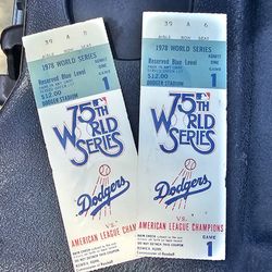 Vintage dodgers world series tickets