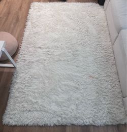 White Shag Area Rug