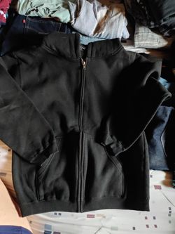 New boys black medium hoodie zip-up sweater