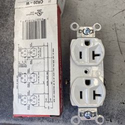 Duplex Receptacle Case Of 10 Each -CR20-W Commercial Grade