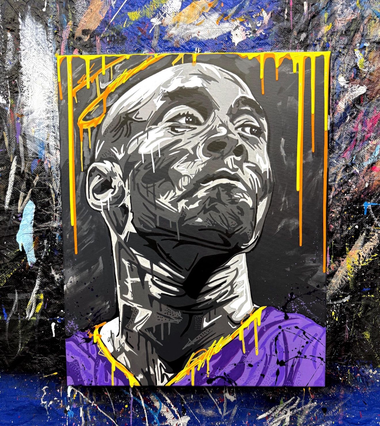 Kobe Drip- 24in 30in (big) Canvas Painting
