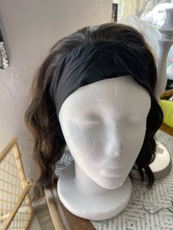 Brown short Wavy  Wig With Headbands #12