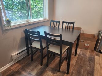 Ikea Dining Table and Chairs, Black