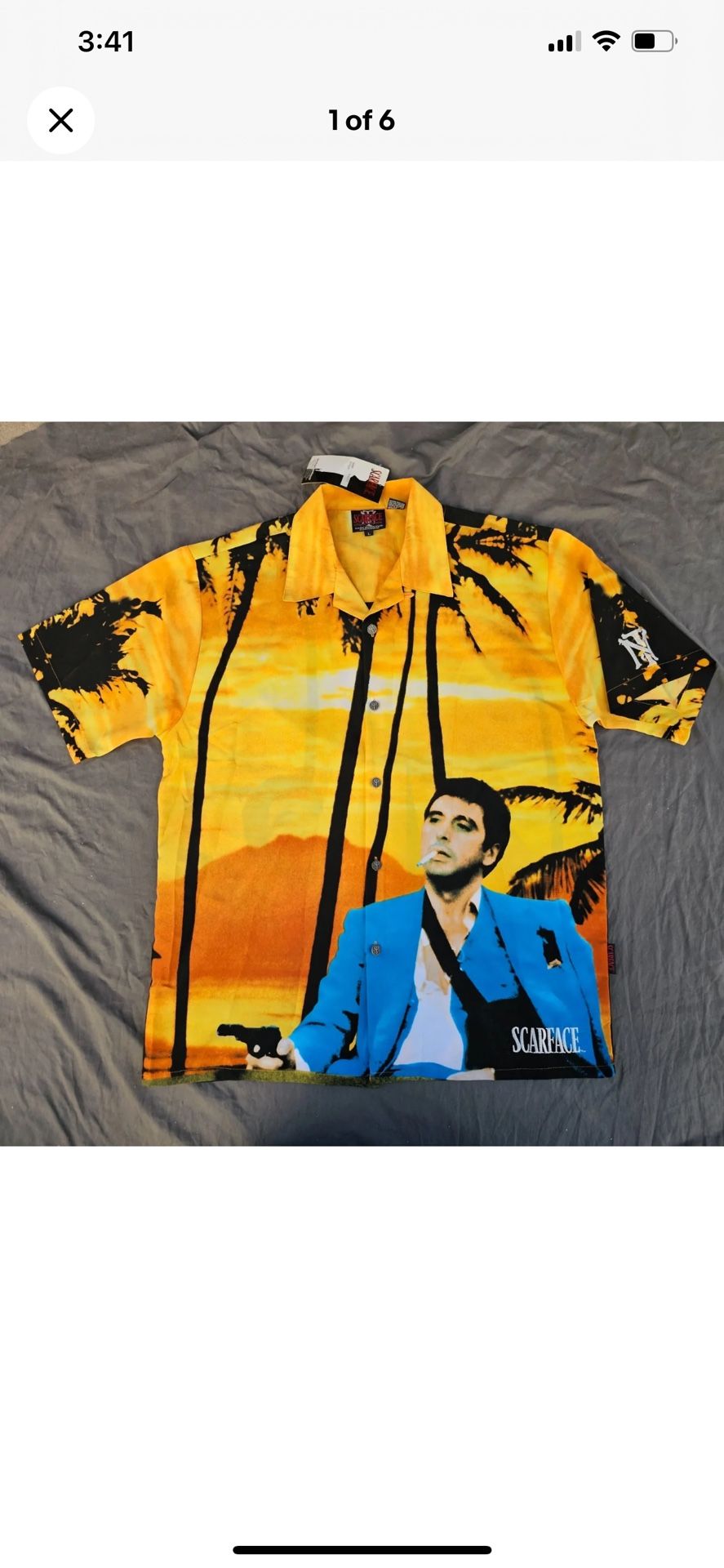 Dragonfly Clothing SCARFACE Movie Button-Up Shirt. Authentic. Size Large