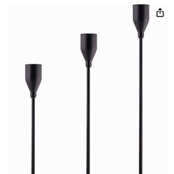 Black Candle Holders, Set Of 3