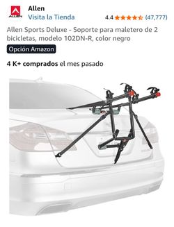Soporte para maletero de 2 bicicletas, modelo 102DN-R, color negro