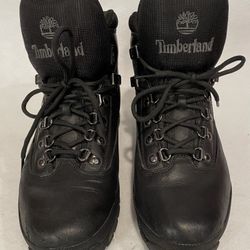 Timberland Euro Hiker Size 9M Leather Mid Hiking Boots Black 56038 (gr635)
