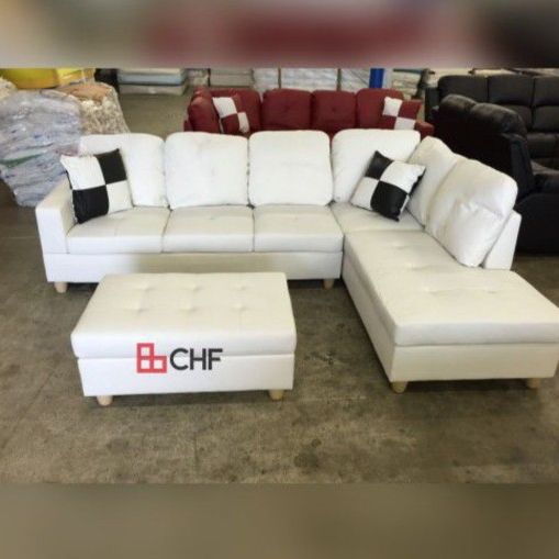 3 Pc Sectional Sofa With Storage Ottoman 