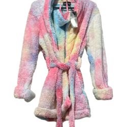 Dolls Kill Current Mood Tie Dye Bathrobe & Sleep Mask Sz XXS Pastel Comfy NWT