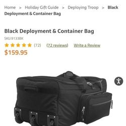 Mercury Tactical Gear Black Deployment / Container Rolling Bag – Large Travel & Gear Bag