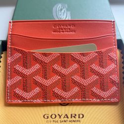 Orange Goyard Card Holder Unisex Men Women Wallet