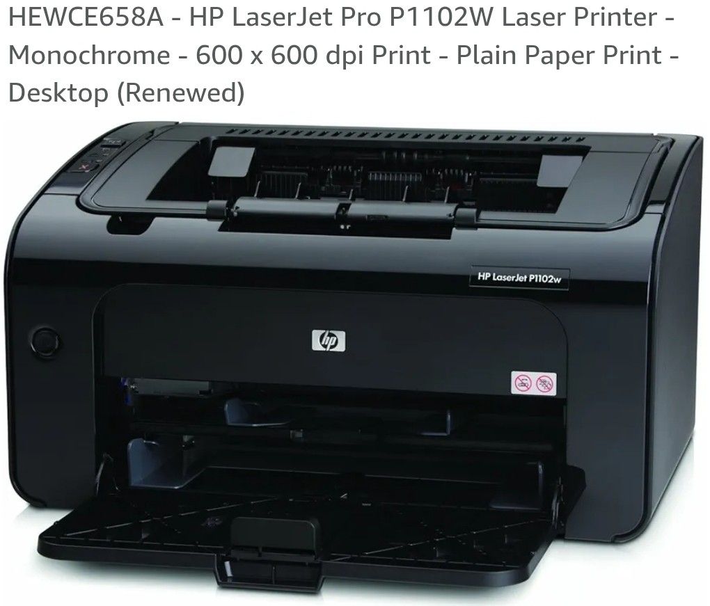 HP LaserJet Pro P1102W Laser Printer -
Monochrome -600 x 600 dpi Print - Plain Paper Print
