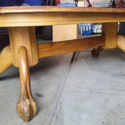Oak Clawfoot Coffee Table