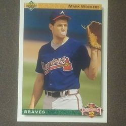 1992 Upper Deck Mark Wohlers Atlanta Braves #56 Top Prospect Baseball Card Vintage Collectible Sports MLB