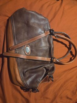 Hema Zhuofan - Cognac and Brown Vegan Leather Bag Purse Satchel