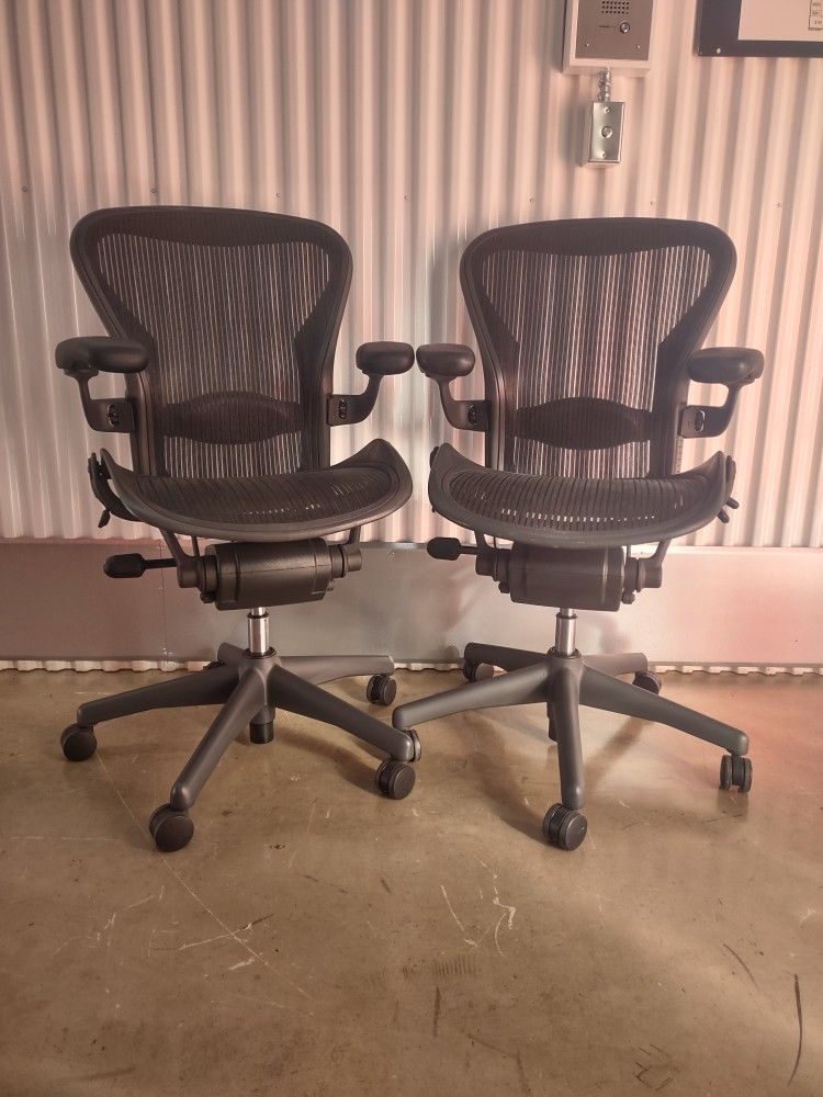 Still Available Herman Miller Aeron Office Chair Size B- Fully Adjustable- READ DESCRIPTION - $300 Each Firm