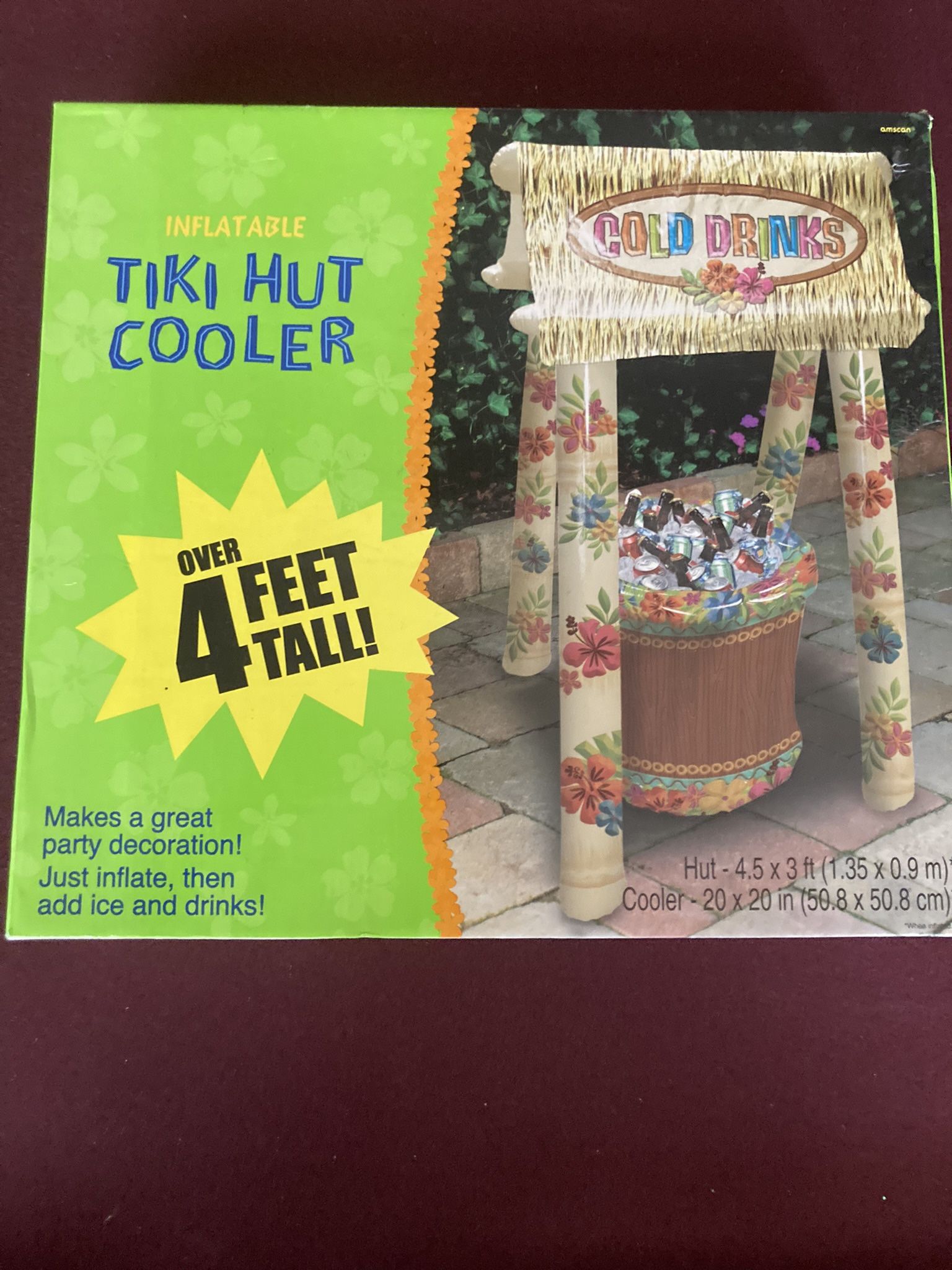 4 Foot Tiki Hut Beverage Cooler Tropical Decor