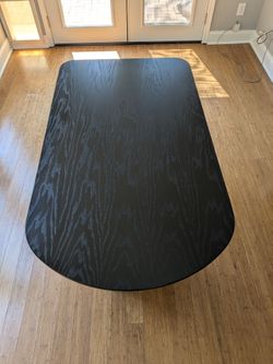 Modern Black Wood Oval Dining / Kitchen Table