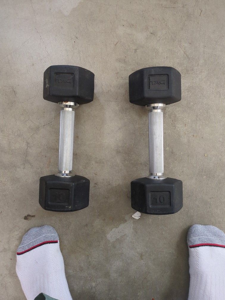 Two 10 Pound Dumbbells