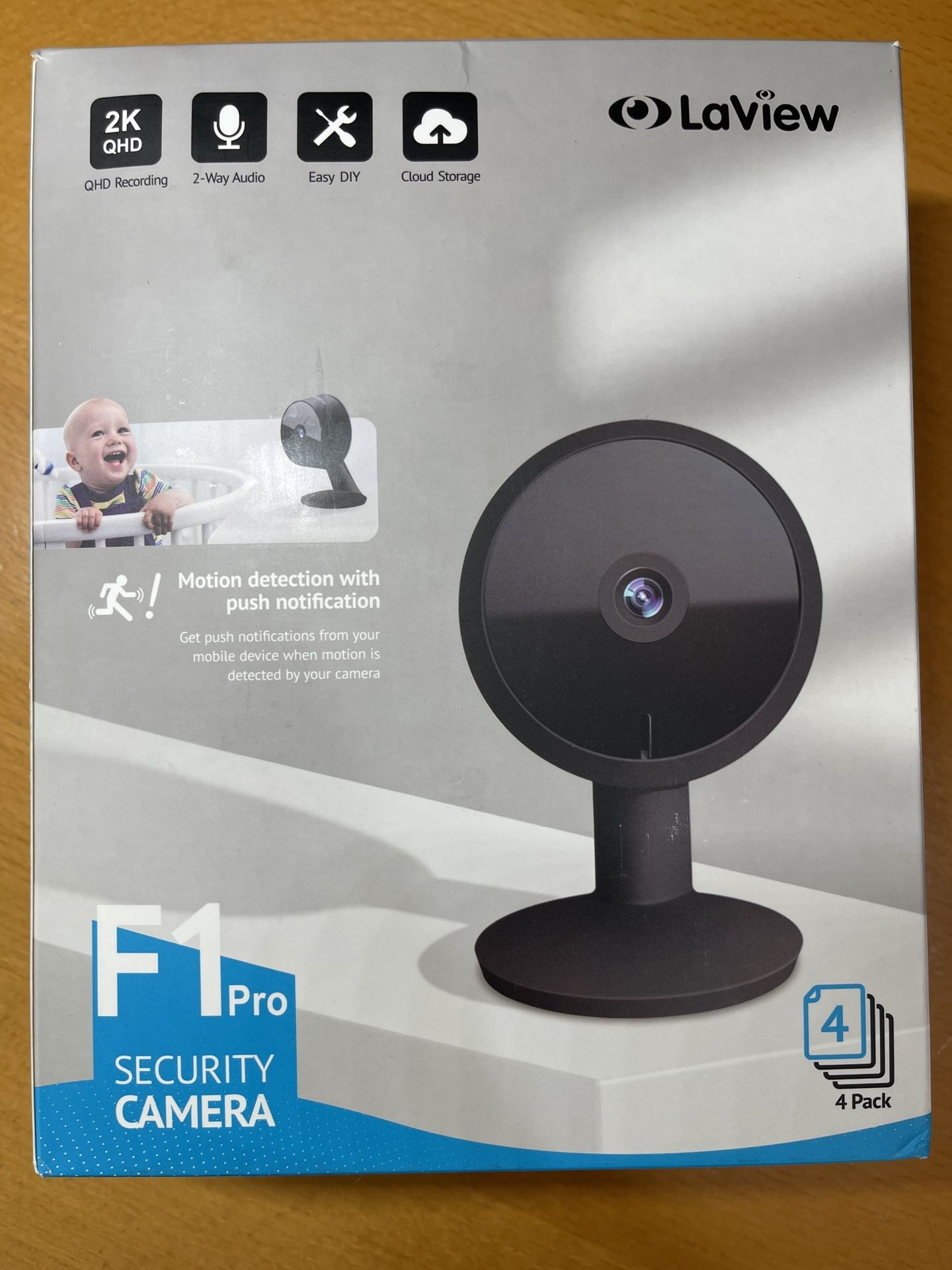 LaView 2K QHD F1 Pro Security System - 4 Pack