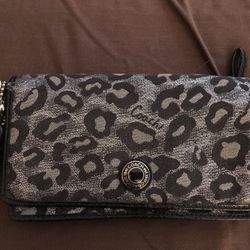 Coach leopard print wristlet