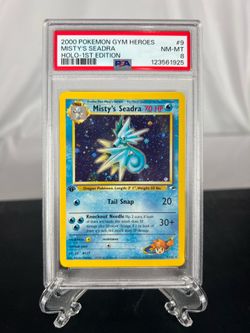 1st Edition Misty’s Seadra #9 Holo Gym Heroes PSA NM-MT 8!! FRESH SLAB!!