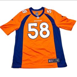 Denver Broncos Von Miller #58 Jersey Men Medium Nike On Field Home NFL Orange 