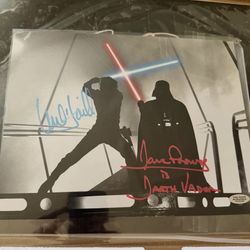 Luke Skywalker & Darth Vader Signed With COA