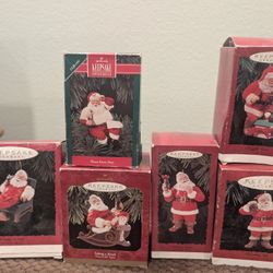 vintage Hallmark ornaments Set Of 6 Santa Things Go Better With coke