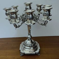 Godinger Silver Art Co. 9 Candle Footed Candelabra 