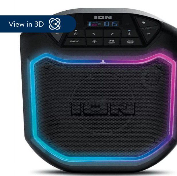 ION Audio Game Day Party Portable Bluetooth Speaker
with LED Lighting, Black, iPA127
