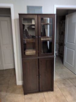 🌟 Classic Dark Brown Display Cabinet / Storage Hutch 🌟