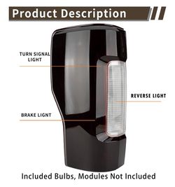 2017–2019 Ford F-250 F-350 Super Duty Smoked Passenger Side Tail Light – New