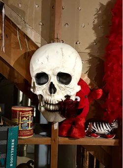 Skull holding rose decoration (2)