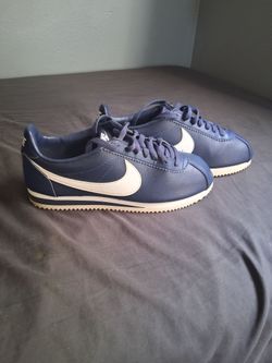 Nike Cortez Navy Blue Leather Sneakers