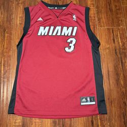 Dwayne Wade #3  Youth Adidas NBA Miami Heat Jersey Sz Large Preowned Good Read!  