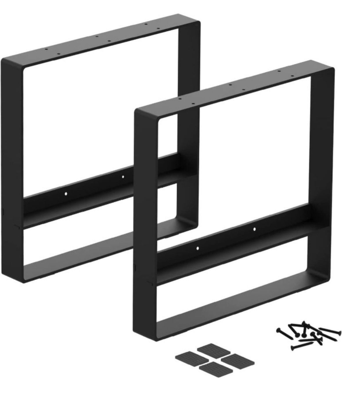 Orgerphy 18” Black Square Metal Bench Legs (2PCS)| Heavy Duty Metal Table Legs Furniture Legs| Mid Century Modern Metal Legs Tea Table Legs for DIYers