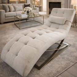 Luxury White  Wave Chaise Sofa Chair