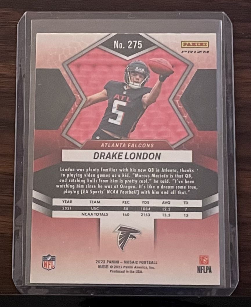 Drake London Atlanta Falcons 2022 Panini Mosaic Reactive Orange Prizm  Rookie Card! for Sale in Federal Way, WA - OfferUp