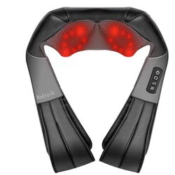 Nekteck Shiatsu Neck Massager for Pain Relief Deep Tissue with Heat, FSA Eligible 3D Kneading Massag