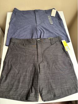 All in Motion Men's Golf Shorts Size 36 - 2 Pairs (Blue and Gray)