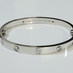 Silver Love Unisex Bracelet Bangle Band Gift 6mm Wide 