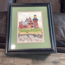Block Island lighthouse Rhode Island  , Needlepoint 